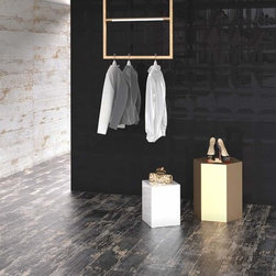 Larvik Black Rustic wood-look porcelain tile - Wall And Floor Tile