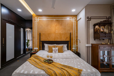 Example of an asian bedroom design in Pune