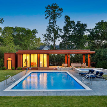 Glenview, IL Swimming Pool and Raised Hot Tub