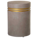 Seasonal Living - Santori Double Ring Accent Table Tall - Gray/Gold Outdoor End table - The Perpetual Collection is the beautifully-designed constant in your life. Indoors or outdoors, amidst a crisp garden or on a city rooftop, these handmade, lightweight concrete tables suit most occasions. The designer's innovative approach to soften the