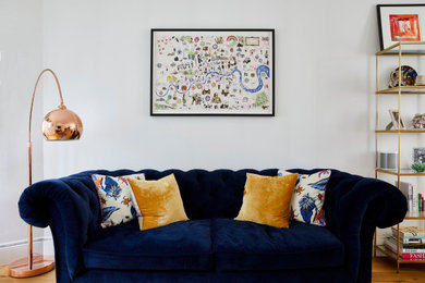 Eclectic living room in London.
