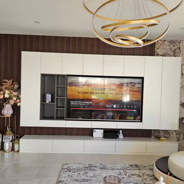 Custom Integrated TV Wall & Living Room Background Wall