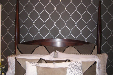 Inspiration for a contemporary bedroom remodel in Cleveland