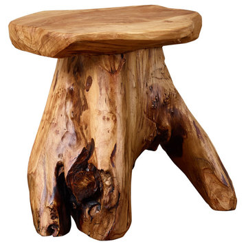 Cedar Roots Mushroom Stool, Cedar, 12.5"x13.5"x15"