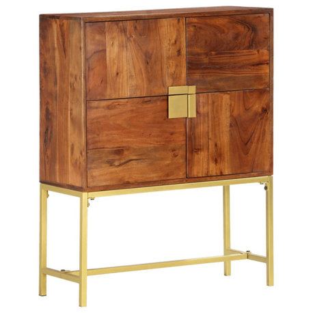 vidaXL Highboard Freestanding Storage Cabinet Accent Cabinet Solid Acacia Wood