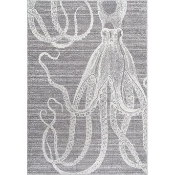 Novelty Octopus, Gray, 10'x14'