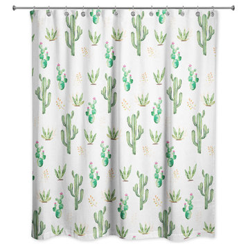 Small Cactus Pattern Shower Curtain