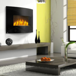 Napoleon - Napoleon 32-Inch Curved Black Wall Mount Electric Fireplace - EFC32H - Indoor Fireplaces