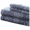 Home Collection Premium 4 Piece Printed Polka Dot Bed Sheet Set, Queen, Navy