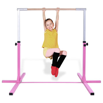Goplus Adjustable Steel Horizontal Training Bar Gymnastics Junior Home Practice