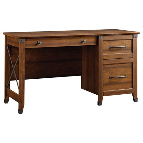 Sauder Carson Forge Engineered Wood Computer Desk in Washington Cherry