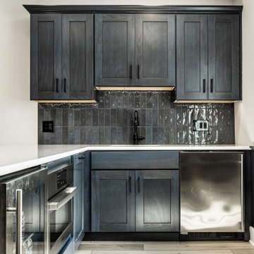 Modern Basement Remodel with Wet Bar, Game Area & Home Theater