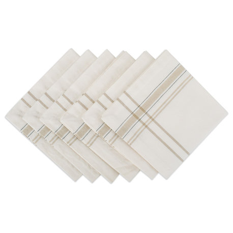 DII White Chambray French Stripe Napkin, Set of 6
