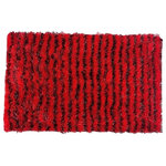 Collection - Tiger Fury Indoor/Outdoor Striped Red and Black Plush Mat Rug, 20"x32" - DaDa Bedding's Super Soft Shaggy Striped Red and Black,  Carpet Rug Door Mat is a beautiful and unique accent to your bathroom, kitchen, bath, living room, and even outdoor lounge use!