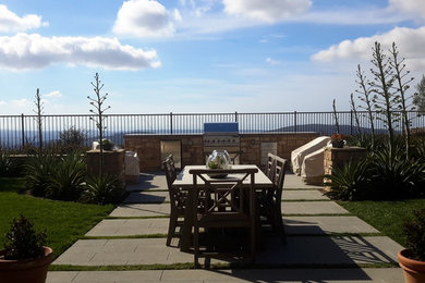 Example of a large eclectic backyard patio design in San Diego