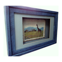 Giraffe in Kenya Africa - Mixed Media Art