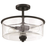 Craftmade - Craftmade Bolden 2 Light Semi Flush Mount/Pendant, Flat Black - Bold clean lines and gentle curves offer an elegant feel to your home. Clear seeded glass shades compliment the graceful shapes of the Bolden collection setting the stage for a look that is luxurious and effortless.