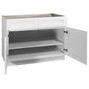 Brookings Wood Base Cabinet with Drawers in White 48-Inch x 24-Inch x 34.5-Inch