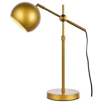 Living District Forrester 1-Light Modern Metal Table Lamp in Brass