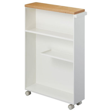 Tower Rolling Slim Bathroom Cart With Handle, White