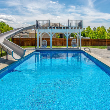 Entertainment Size | Pergola Pool Diving Deck & Slide