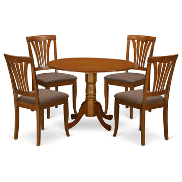 5 Pc Small Kitchen Table Set -Round Table And 4 Kitchen Dining Chairs