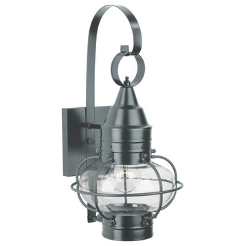 Classic Onion Small 1-Light Wall Sconce, Gun Metal With Clear Glass