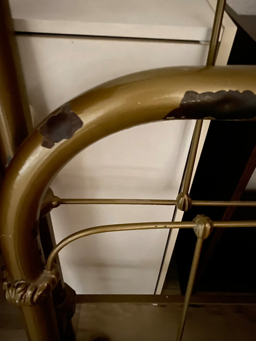 How to refinish antique iron bed frame