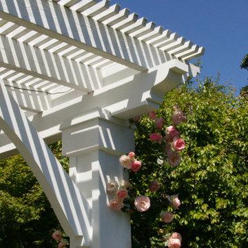 White Pergola with Climbing Roses