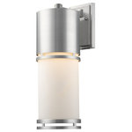 Z-lite - Z-Lite 560B-BA-LED LED Outdoor Wall Sconce Luminata Brushed Aluminum - Clean contemporary styling with a traditional look make these fixtures well suited for any home. Today`s contemporary homes, as well as homes of the crafstmen style, are particularily well suited. These aluminum fixtures are available in black, deep bronze and brushed aluminum. Please note: LED lights are not dimmable.