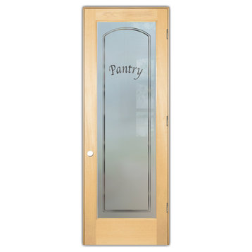 Pantry Door - Classic Arched - Maple - 24" x 84" - Knob on Left - Pull Open