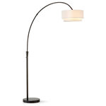 HOMEGLAM - Elan Arch Floor Lamp, Dark Bronze/White - HOMEGLAM design, the Elan floor lamp features double layer lampshade with light diffuser and light controlled by foot inline on/off switch, another HOMEGLAM creative lighting design solution best for your living style.