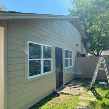 Cement fiberboard plank siding install