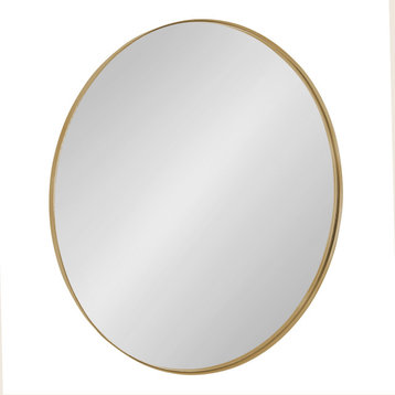 Rollo Round Framed Wall Mirror, Gold, 28 Diameter