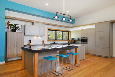 This is an example of a contemporary kitchen in Central Coast.