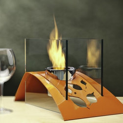 DecorPro 17'' x 10.5'' Twilight Tabletop Persimmon Fireburner D10609 - Bath Products