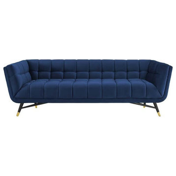 Regard Upholstered Velvet Sofa, Midnight Blue