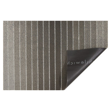 Block Stripe Shag Mat, Taupe, 18"x28"