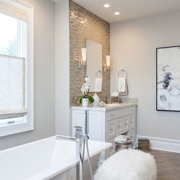 Expressionist Art Opposite Freestanding Tub