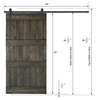 Solid Wood Barn Door, Made in USA, Hardware Kit, DIY, Ebony, 42x84"