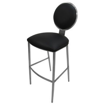 535 Stainless Steel Bar Stool 26" 30" Extra Tall  35", Black, 35"