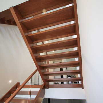 Project #78 | Modern Wood Staircase with Glass Panels
