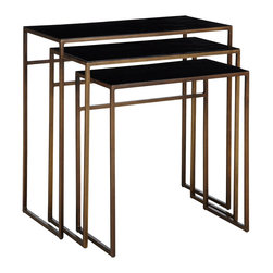 Content by Terence Conran Black Enamel Nest of 3 Tables - Console Tables