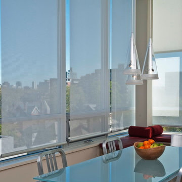 Dual Roller shades automated on home automation system