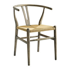 Amish Dining Wood Side Chair, Weathered Gray