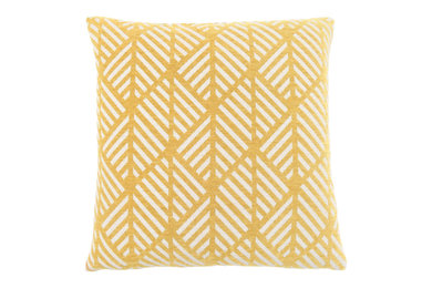 Pillow, 18"x18", Yellow Geometric Design, Single