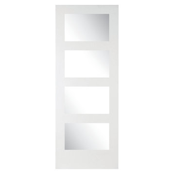 Shaker 4-Panel Primed White Glazed Interior Door