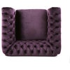 Leila Chesterfield Velvet Club Chair, Blackberry, Dark Brown