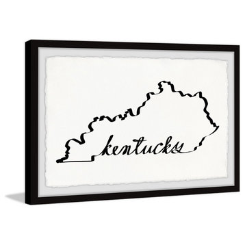 "Kentucky Outline" Framed Painting Print, 18x12