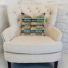 Timber Blue and Beige Textured Throw Pillow, Double Sided 20"x30" Queen
